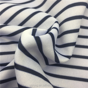 China fábrica al por mayor 100% poliéster punto teñido rayas blanco y negro Interlock tela de <span class=keywords><strong>buceo</strong></span> para la señora Pantalones - Product Image 5