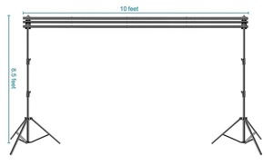 Support de fond multi-fonction 3 en 1, support de fond à trois barres transversales, studio photo et vidéo, support de fond en mousseline réglable robuste - Product Image 3