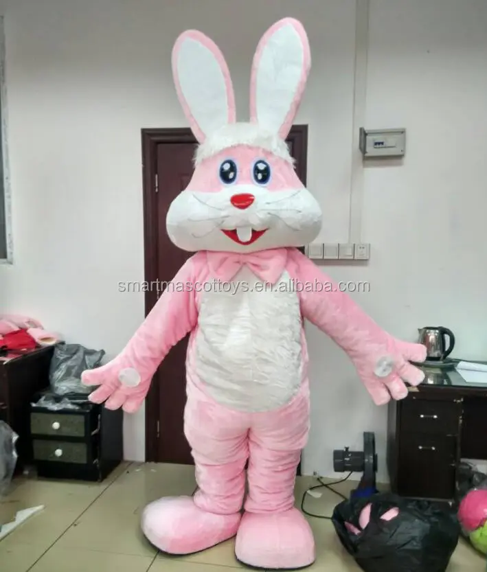 สีชมพูกระต่ายเครื่องแต่งกายผู้ใหญ่กระต่ายอีสเตอร์เครื่องแต่งกายมิ่งขวัญ