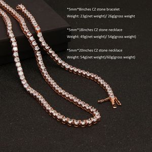 Collana Tennis a 1 Fila Stile Hiphop con Zirconi Cubici Iced Out da 3mm 4mm 5mm Placcata Oro 18K, Collana Bling da Rapper - Product Image 6