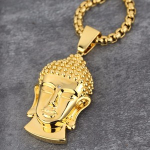 Hip hop bijoux en gros bouddha pendentif en or, pendentif en acier inoxydable - Product Image 1
