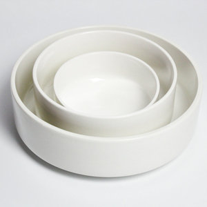 Kích Cỡ Khác Nhau Sản Xuất Tại Trung Quốc Độc Đáo Stackable Buffet Đồng Bằng Trắng Gốm Bát - Product Image 1