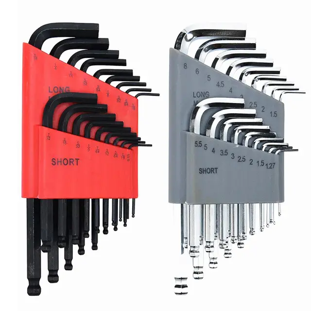 36pcs CR-V metric and imperial size ball end hex key allen wrench set