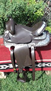 อานม้าตะวันตกหนังแท้สั่งทำพร้อมอุปกรณ์ชุบเงิน - Product Image 3