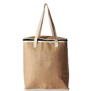 <span class=keywords><strong>Bolsa</strong></span> de Compras Reutilizable Aislada de Yute, <span class=keywords><strong>Bolsa</strong></span> Refrigerante Impermeable para Alimentos Congelados y Calientes con Cierre - Product Image 1