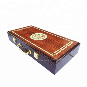 Luxe Glossy Houten Poker Chip Box Met Handvat Custom Logo Vernis Speelkaart Case Texas Hold Em Game Cadeau Verpakking - Product Image 3