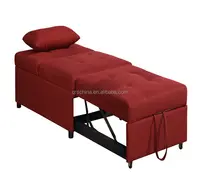 Giường Sofa Gấp Màu Đỏ Bằng Vải Cho Phòng Khách