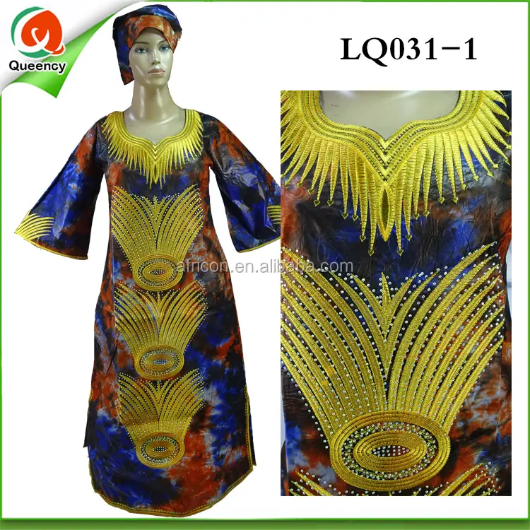 New African Women Bazin Riche Dress Print Dress design
