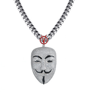 <span class=keywords><strong>Película</strong></span> <span class=keywords><strong>V</strong></span> para <span class=keywords><strong>Vendetta</strong></span> Collar <span class=keywords><strong>de</strong></span> joyería con colgante <span class=keywords><strong>de</strong></span> cara <span class=keywords><strong>de</strong></span> circón <span class=keywords><strong>de</strong></span> gran tamaño - Product Image 1