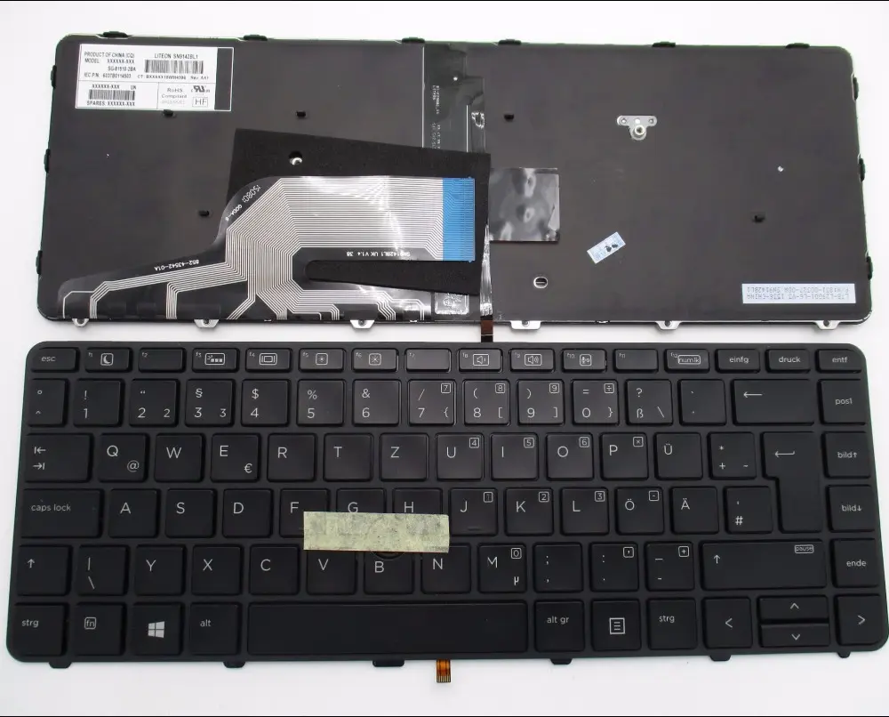 Orijinal yeni Laptop klavye tuş takımı hp probook 640 645 g2 arkadan aydınlatmalı çerçeve alman