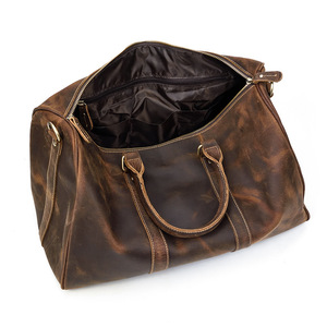 Borsa da viaggio sportiva in pelle di cavallo pazzo Vintage a tracolla di grande capacità in pelle Tote da lavoro per il tempo libero borsa da palestra - Product Image 3