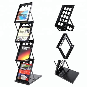4 Túi Brochure Tạp Chí Danh Mục Văn Học Display Chủ Rack Tầng Pop up Folding Đứng - Product Image 1