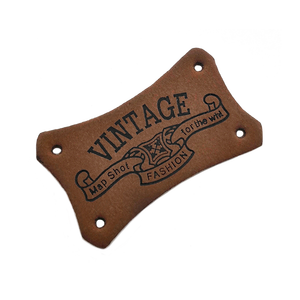 Cá nhân Nâu PU logo thương hiệu da tùy chỉnh nhãn vá thẻ với kim loại cho quần áo - Product Image 6
