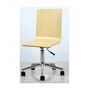 Leisure Swivel Bent Wood Chair Plywood Standard Office Chair