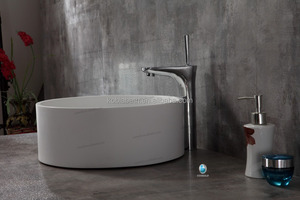 K-S1006 Hotel <span class=keywords><strong>villar</strong></span> blanco piedra resina doble cuarto de baño fregadero de auto-limpieza - Product Image 3