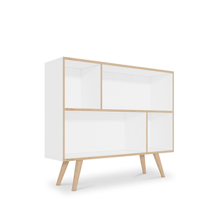 Factory Wholesale <strong>High</strong> <strong>Gloss</strong> Painted Luxury <strong>White</strong> 4 Cubes MDF Wooden <strong>Sideboard</strong> - Product Image 2