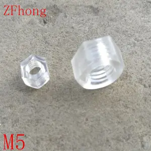1000个/袋din934 M5透明塑料聚氯乙烯六角螺母