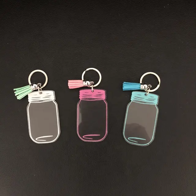 Personalized Free Shipping Acrylic Mason Jar Keychains