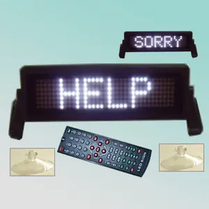 CE RoHS P6mm 12v 7X35pixel white semi-outdoor programmable message electronic led car advertising sign