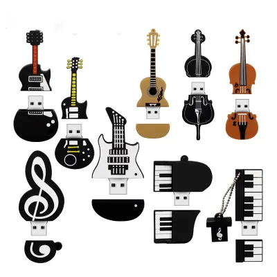 Factory Wholesale Guitar Music Piano Customized USB Memory Stick All Capacity 8GB 16GB 32GB Music Flash Drive USB 2.0 With Logo