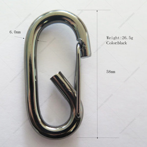 YIWANG काले 6.0x58MM ताला झूला Carabiners वसंत तस्वीर हुक - Product Image 3