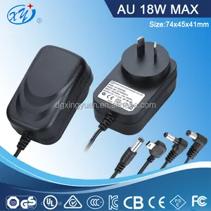 Caliente venta 18 W 5 V 3a, 9 V 2a, 12 V 1.5a, 15 V 1.2a, 18 V 1.0a, 24 V 0.75a, 30 V 0.6A AC / DC adaptador de corriente