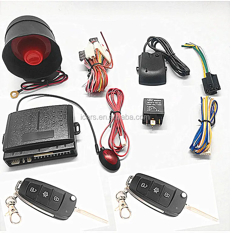 auto parts one way car alarm system with Play key flip remote controllers