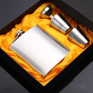 Luxurious Stainless Steel Hip Flask Mini Wine Pot <strong>Decanter</strong> <strong>Whiskey</strong> Glass Leather Case Portable Luxury Gift Set <strong>Whiskey</strong> Wholesale - Product Image 3