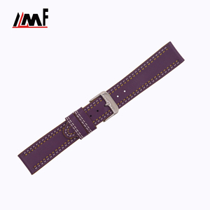 Nouveau glamour coupe bord italien doux veau Grain cuir multicolore 3mm 18mm 20mm 21mm 22mm boucle en acier inoxydable bracelet de montre - Product Image 4