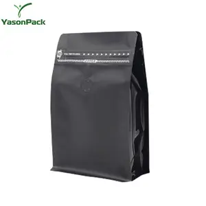 Custom Black Tea Organic Green Aluminium Foil Coffee Bag With One Way Valve