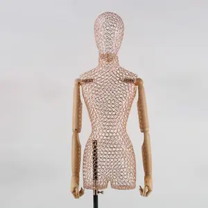 High quality new design exhibition stand fashion female wire mannequin