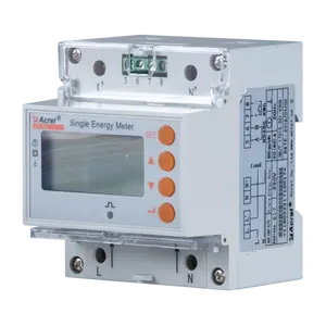 Meteran Energi Rel Din Fase Tunggal, ADL100-E 230V 20(80)A Digital Volt Amp Power Kwh Watt Meter Opsional Modbus Multi-kecepatan