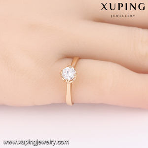 13808 Xuping 18K color oro clásico anillo de <span class=keywords><strong>compromiso</strong></span> con <span class=keywords><strong>solitario</strong></span> blanco para damas - Product Image 6