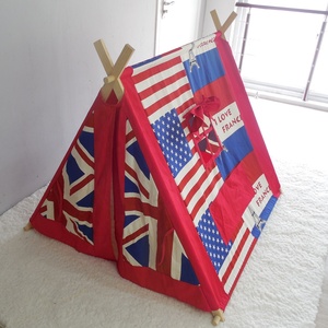 Teepee de diseño triangular para niños, tienda de campañ<span class=keywords><strong>a</strong></span> fácil de montar con marco - Product Image 4