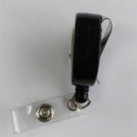 Porte-badge rétractable en ABS noir ou couleur personnalisée, diamètre 32 mm, avec clip yoyo pour carte d'identité
