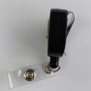 Porte-badge rétractable de forme ronde en plastique de couleur noire ou personnalisée <span class=keywords><strong>Yoyo</strong></span> ID Reel Clip - Product Image 6