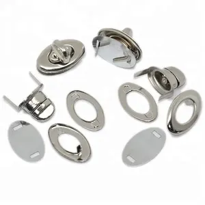 Silber Tone Alloy Oval Frame Kuss verschluss Verschluss Schloss Geldbörse Twist Turn Lock Gepäck tasche Zubehör Großhandel 35x33mm