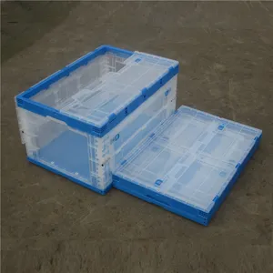 Solide box-stil 82l durchsichtigem kunststoff faltbaren kisten mit seitlichen tür