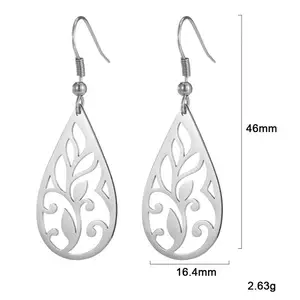 Pendientes de acero inoxidable con forma de árbol para mujer y niña, aretes calados, coloridos, estilo único Simple, venta al por mayor