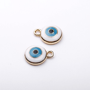 Yiwu gioielli occhi turchi placcatura in oro colori ciondolo collana rotonda goccia d'olio - Product Image 3