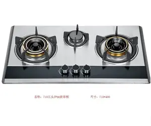 Factory supply cheap price 3 burner stainless steel lpg gas stove SS37104