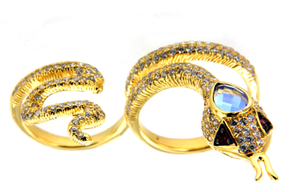 Gioielli Kirin, Anelli in <span class=keywords><strong>Argento</strong></span> <span class=keywords><strong>925</strong></span> con Farfalla e Fiore in Zirconia Cubica, Anelli Placcati Oro a Forma di <span class=keywords><strong>Serpente</strong></span>, <span class=keywords><strong>Anello</strong></span> alla Moda a Forma di Insetto - Product Image 2