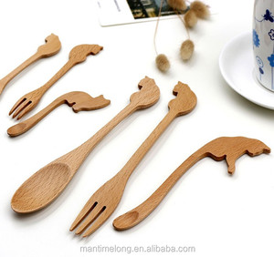 ช้อนไม้บีชลายแมวสปายแมวญี่ปุ่น,ช้อนไม้ขนาดเล็กช้อนไม้ - Product Image 2