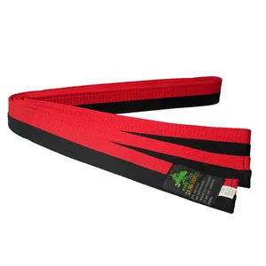 Cinto vermelho + preto de poom, cor de alta qualidade, atacado taekassistdo/karate/judo bjj