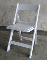 Chaises pliantes en plastique blanc, stand de mariage en résine, vente en gros