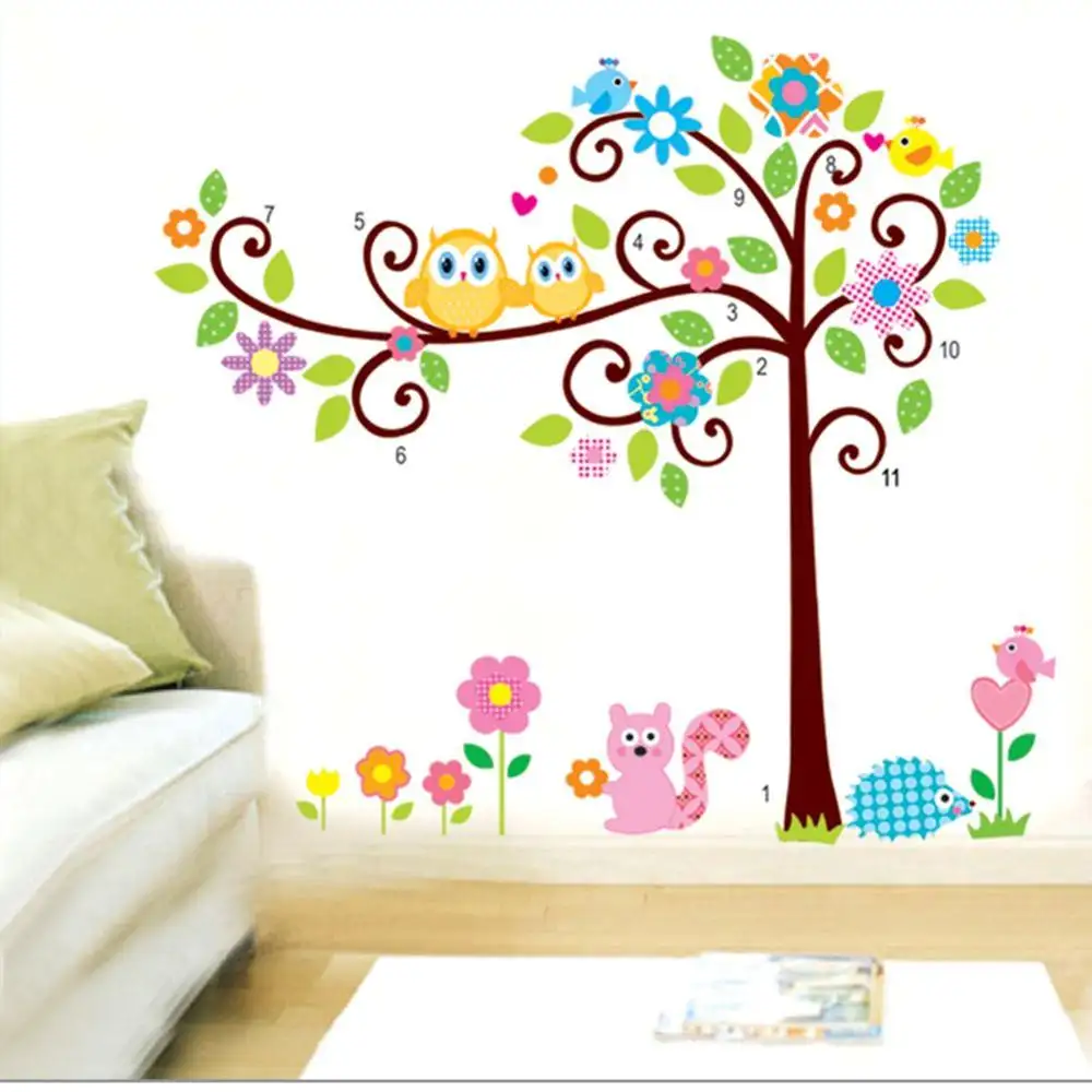 Cute Owl Tree Cat Vinyl Wall Sticker Room Decor Paper Mural Home Hot Beautiful Good Quality