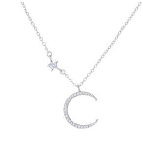 Nuovo Design <span class=keywords><strong>Collana</strong></span> con Ciondolo a Mezzaluna in <span class=keywords><strong>Argento</strong></span> Sterling 925 - Product Image 2