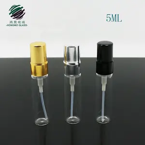 5ml Zerstäuber Klarglas Parfüm Probe flaschen Kosmetik glas Parfüm Geschenk flasche Fläschchen mit feinem Nebel Aluminium Sprüh kappe