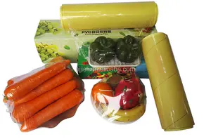 Fábrica al por mayor Super película adhesiva supermercado uso 8 micras fundición de grado alimenticio PVC película adhesiva para embalaje rollos Jumbo