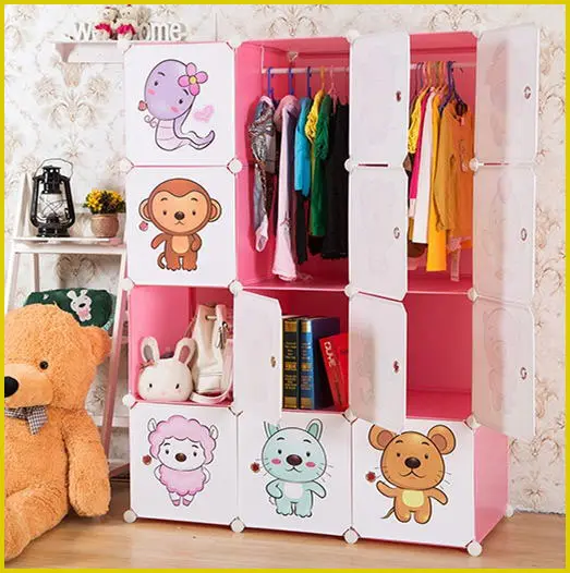 Bedroom Furniture double color design almirch baby storage cupboard wardrobe